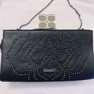 Crossbody bead ornaments leather bag